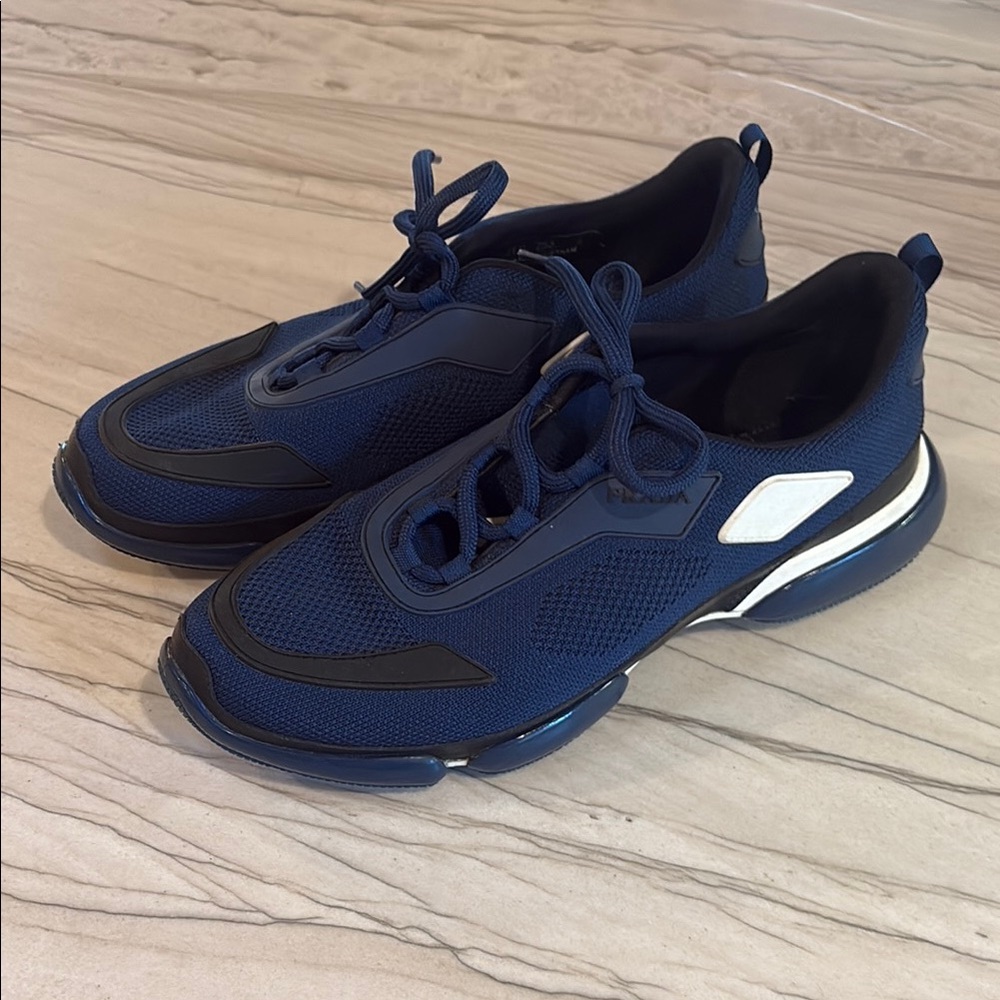Navy Blue Mesh Sneakers